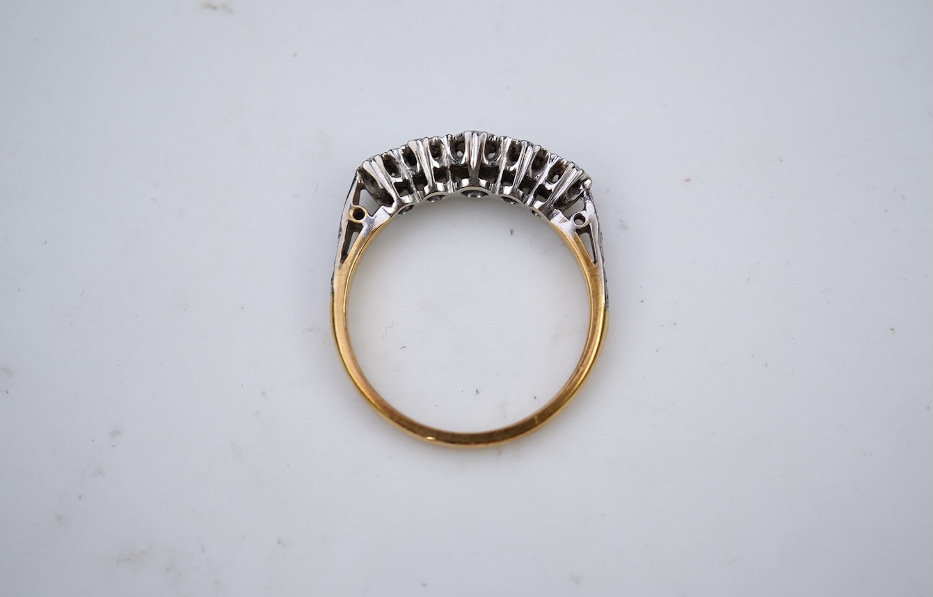 A diamond five-stone ring